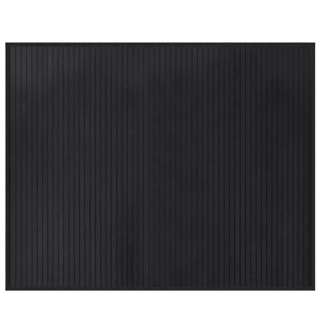 Tappeto Rettangolare Nero 80x100 cm in Bambù