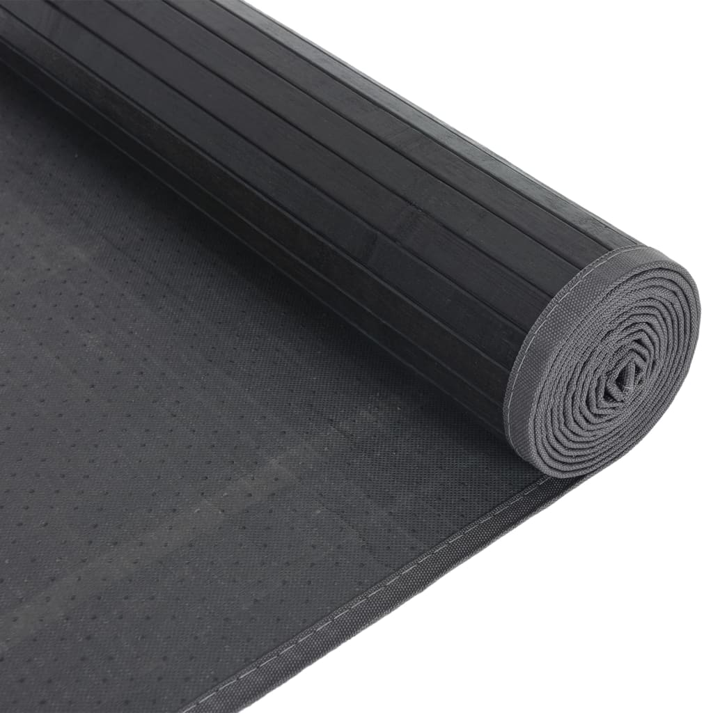 Tappeto Rettangolare Grigio 80x200 cm in Bambù