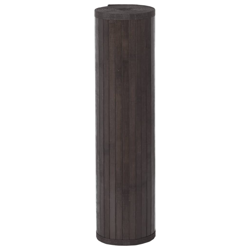 Tappeto Rettangolare Marrone Scuro 80x200 cm in Bambù