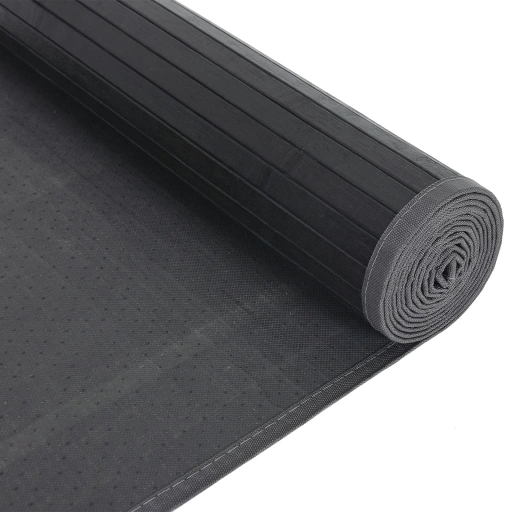 Tappeto Rettangolare Nero 80x300 cm in Bambù