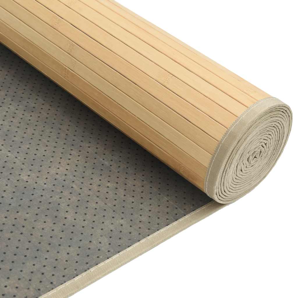 Tappeto Rettangolare Natura Chiaro 80x300 cm in Bambù