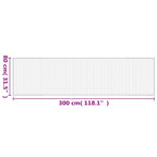 Tappeto Rettangolare Grigio 80x300 cm in Bambù