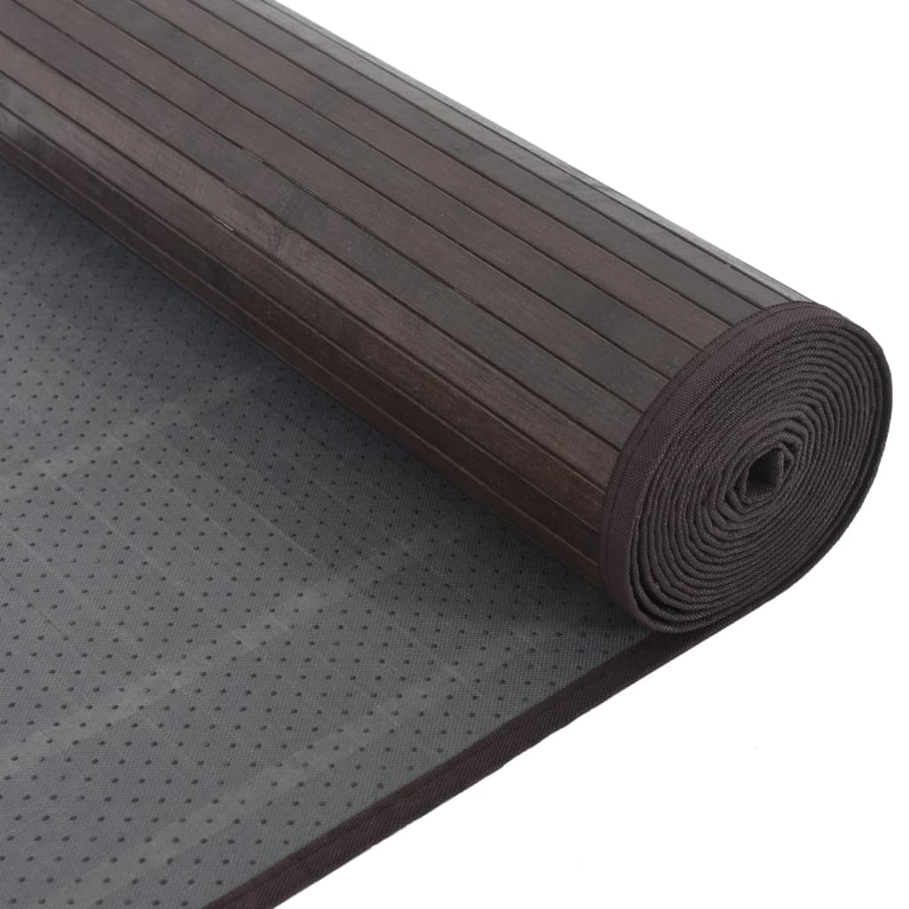 Tappeto Rettangolare Marrone Scuro 80x300 cm in Bambù