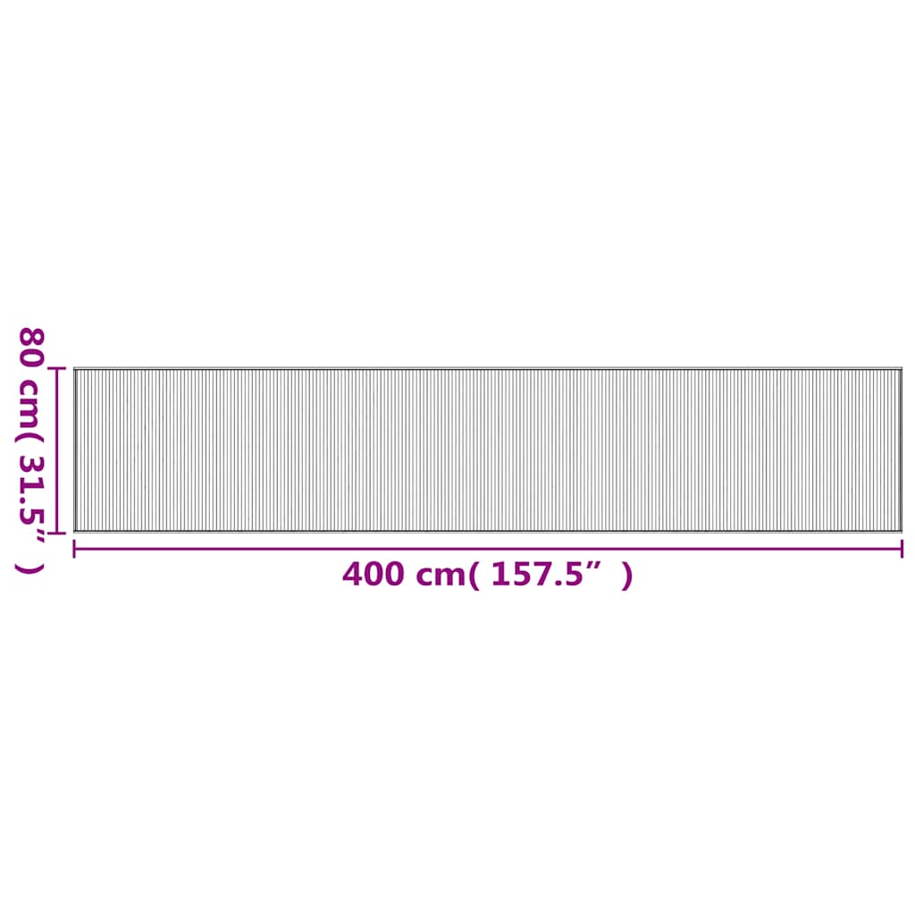 Tappeto Rettangolare Marrone 80x400 cm in Bambù