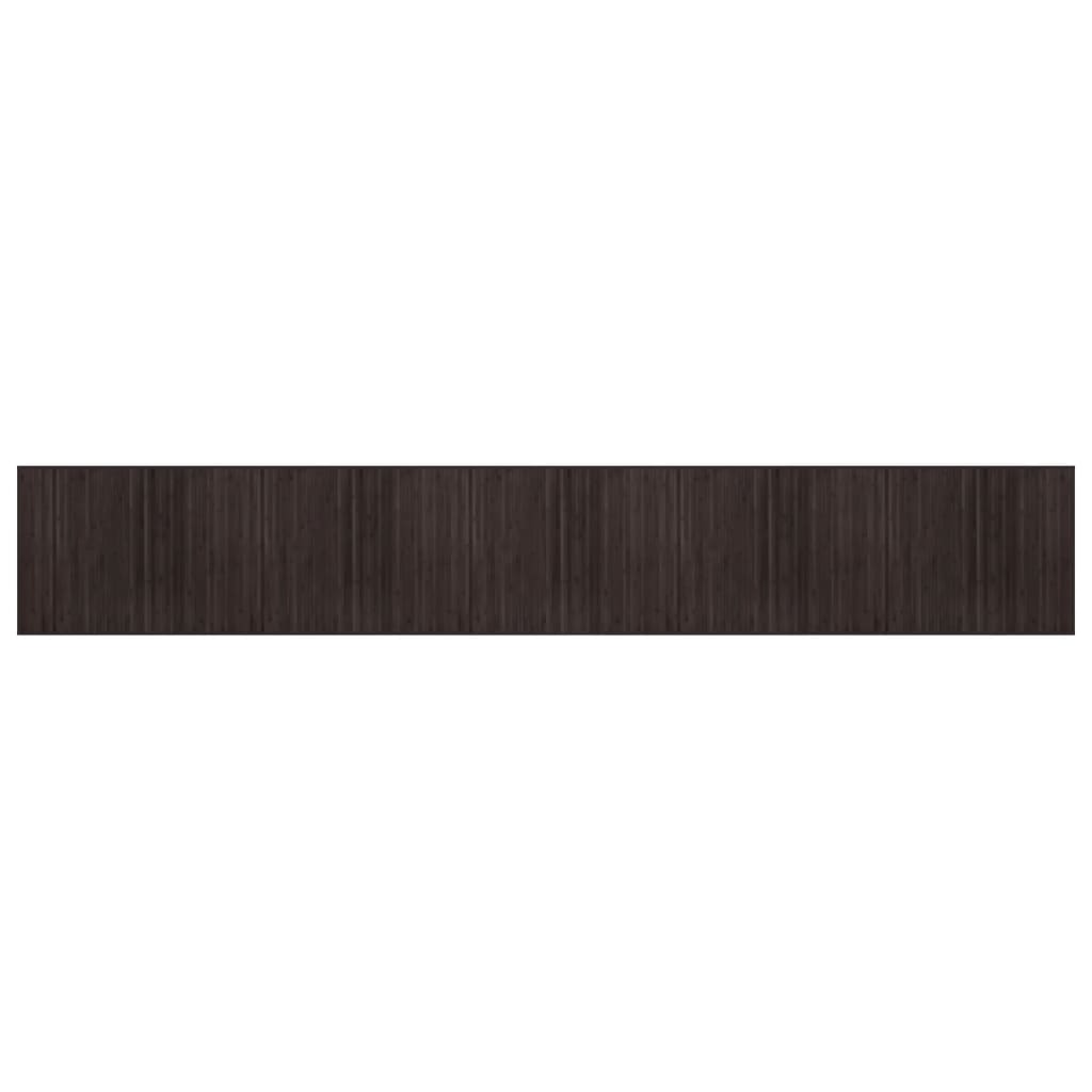 Tappeto Rettangolare Marrone Scuro 80x500 cm in Bambù