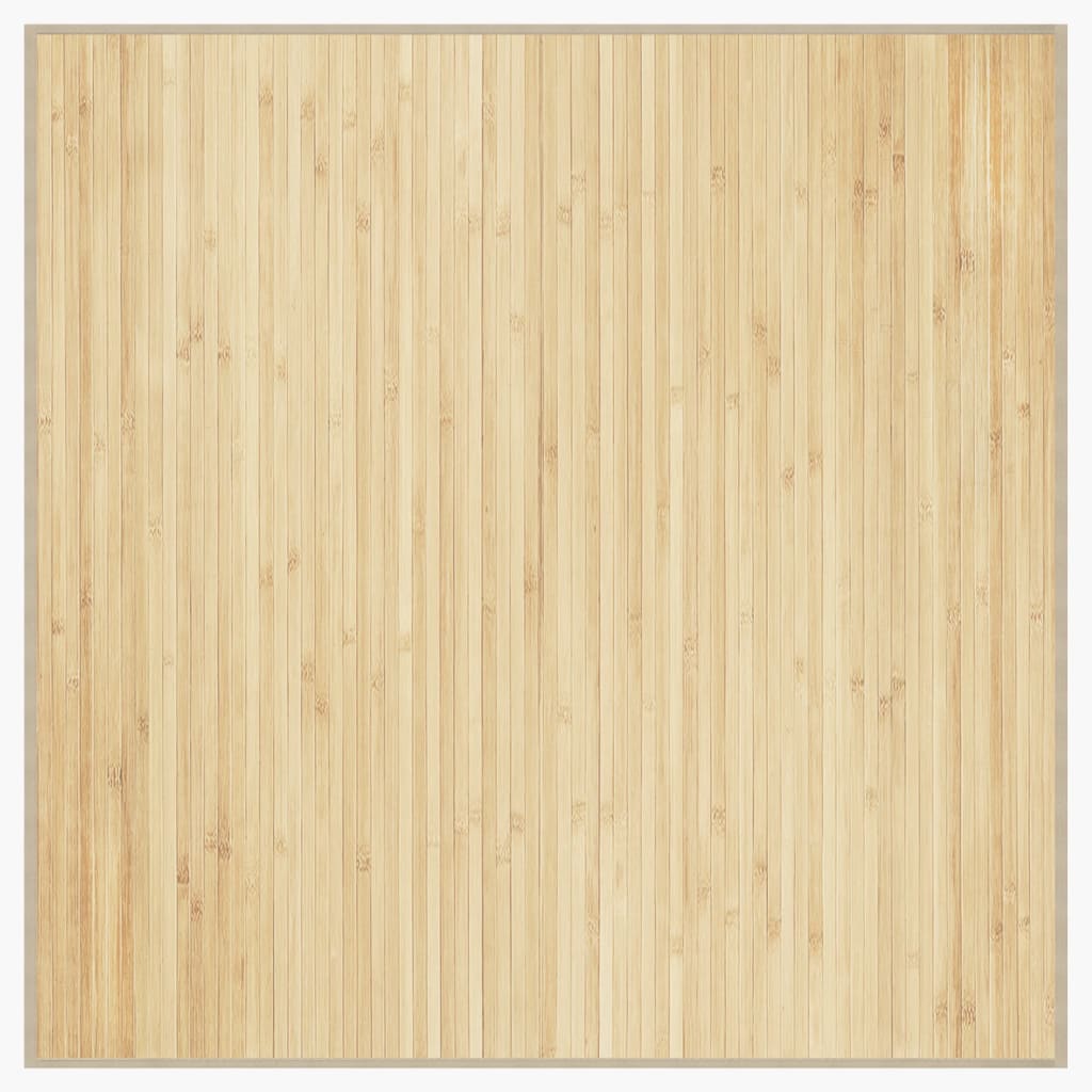 Tappeto Quadrato Naturale Chiaro 100x100 cm in Bambù