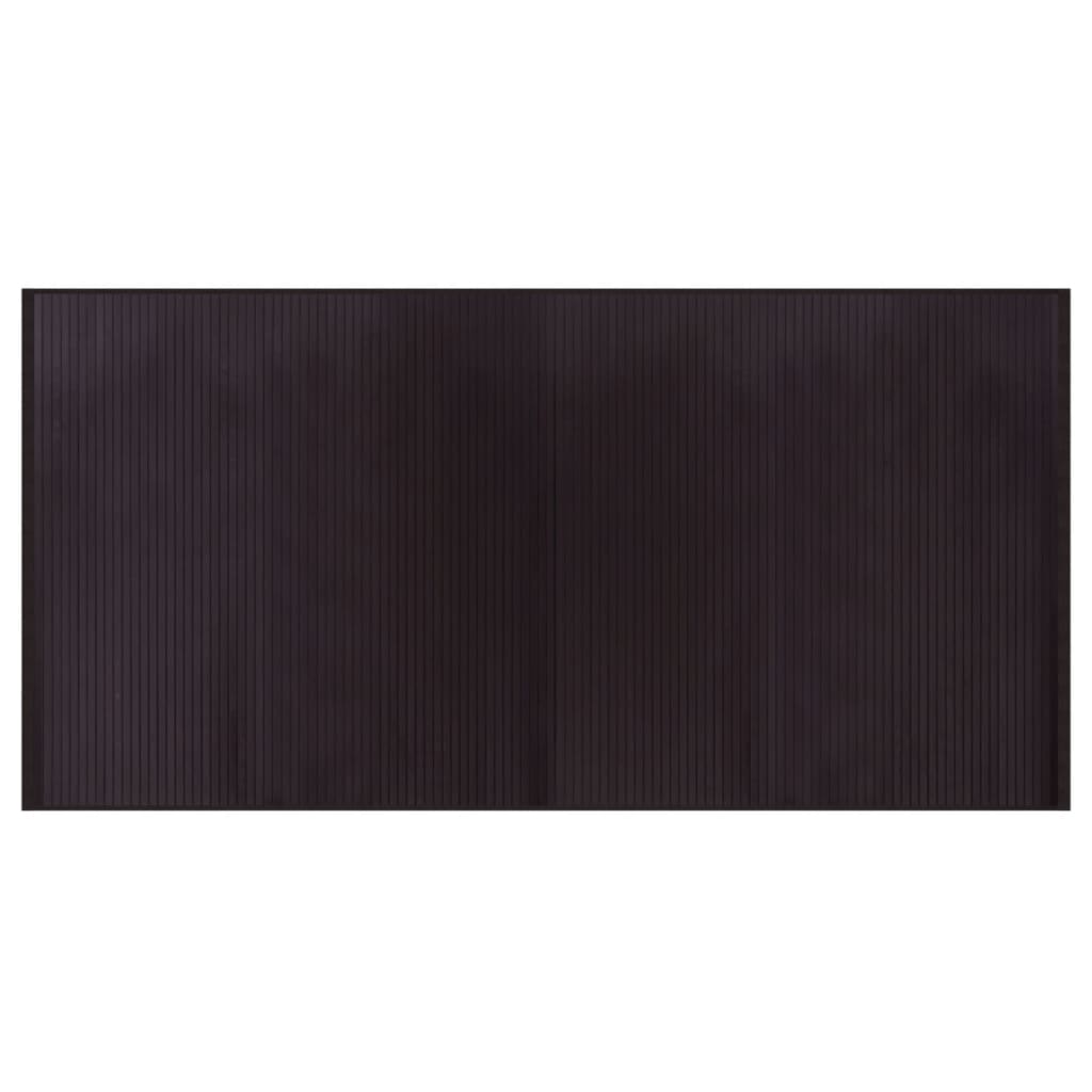 Tappeto Rettangolare Marrone Scuro 100x200 cm in Bambù