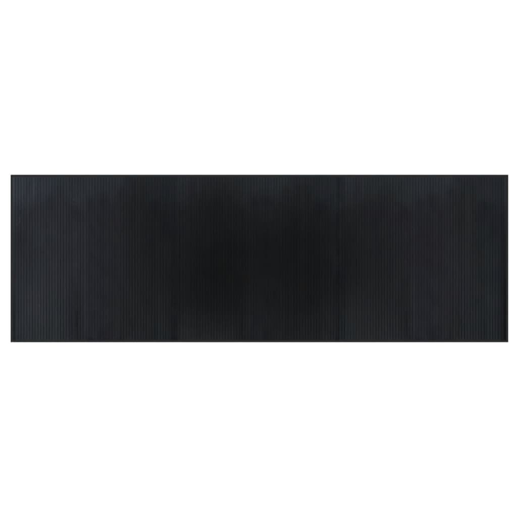 Tappeto Rettangolare Nero 100x300 cm in Bambù
