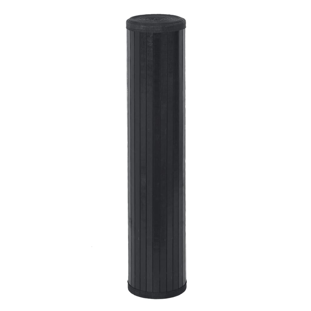 Tappeto Rettangolare Nero 100x300 cm in Bambù