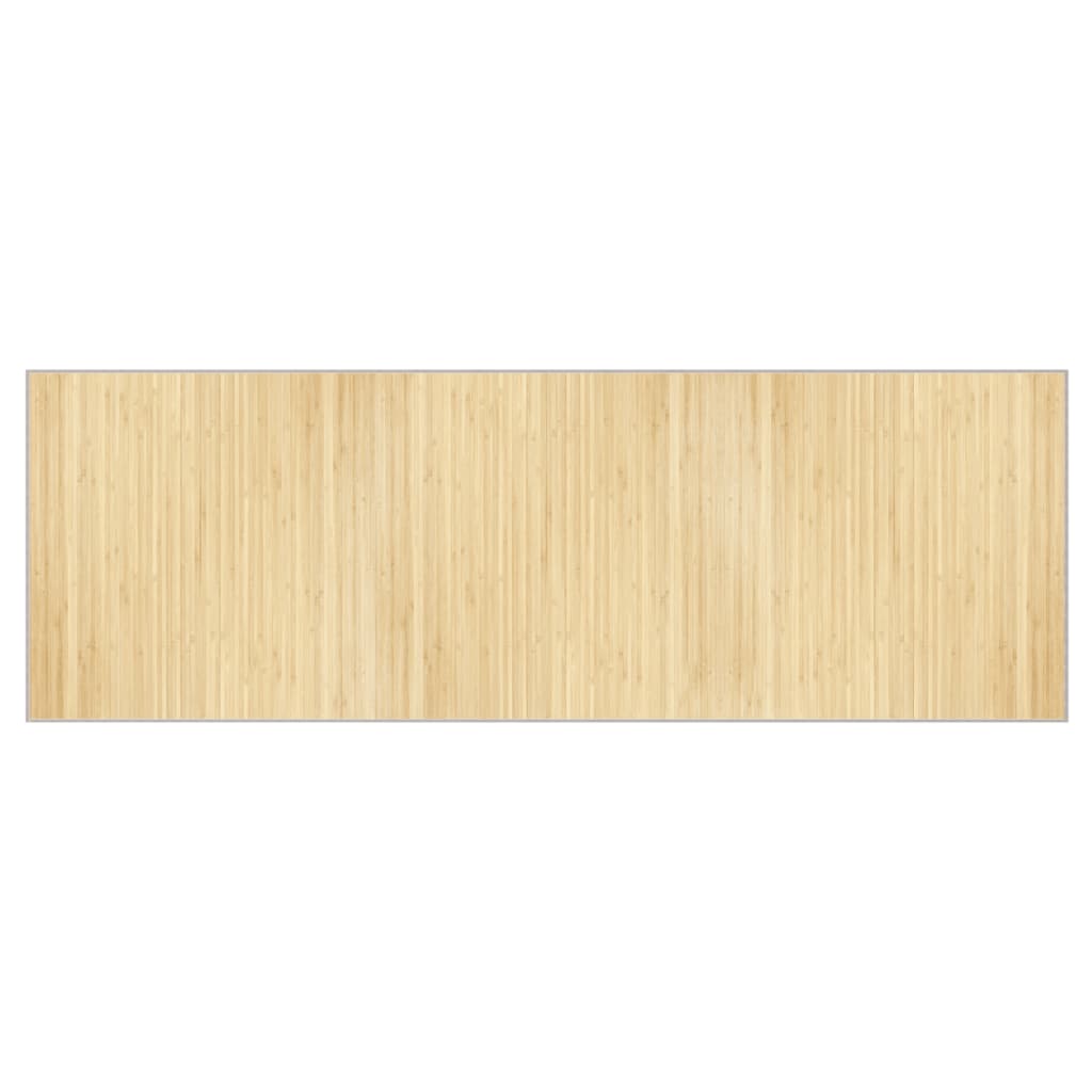 Tappeto Rettangolare Naturale Chiaro 100x300 cm in Bambù