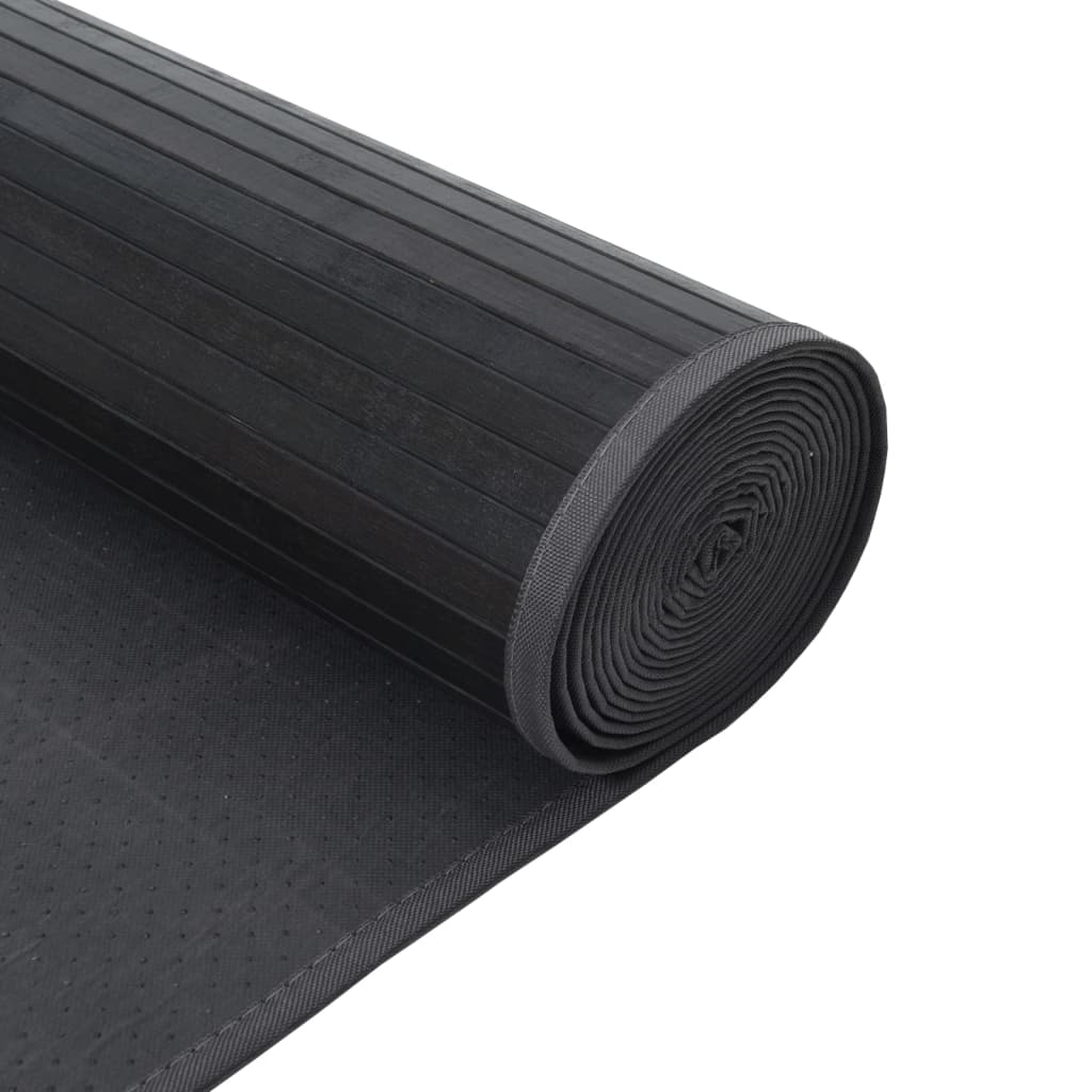 Tappeto Rettangolare Grigio 100x300 cm in Bambù