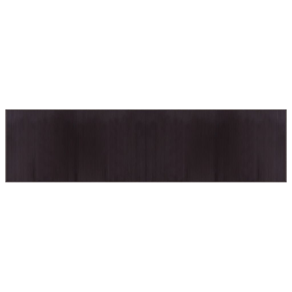 Tappeto Rettangolare Marrone Scuro 100x400 cm in Bambù