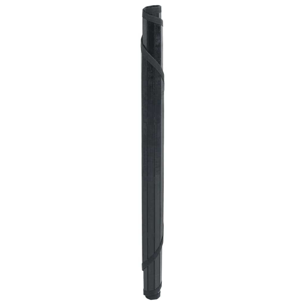 Tappeto Rotondo Nero 60 cm in Bambù