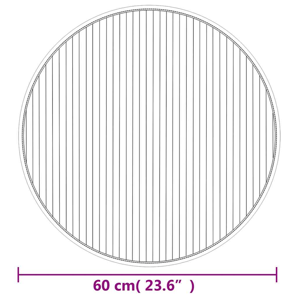 Tappeto Rotondo Marrone 60 cm in Bambù