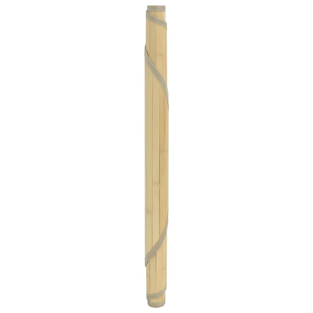Tappeto Rotondo Naturale Chiaro 60 cm in Bambù
