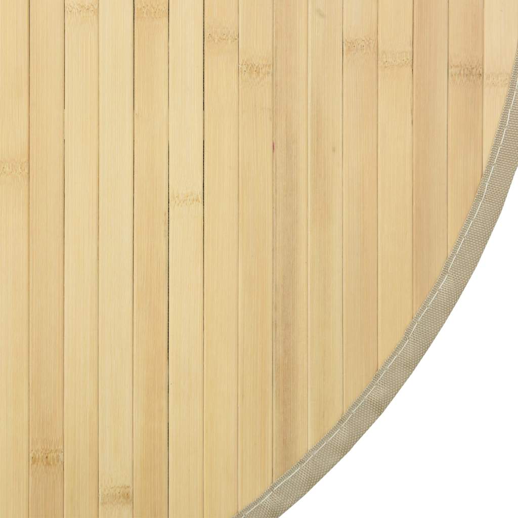 Tappeto Rotondo Naturale Chiaro 60 cm in Bambù