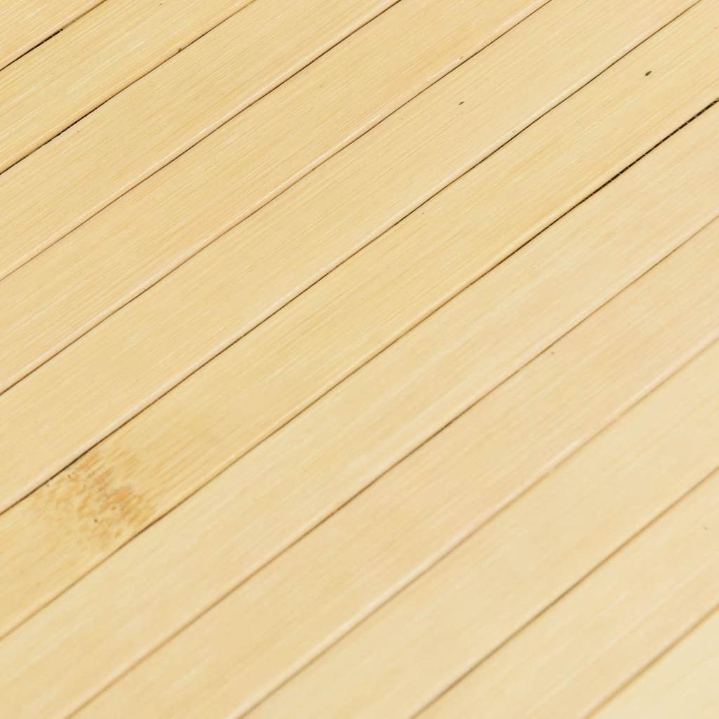 Tappeto Rotondo Naturale Chiaro 60 cm in Bambù