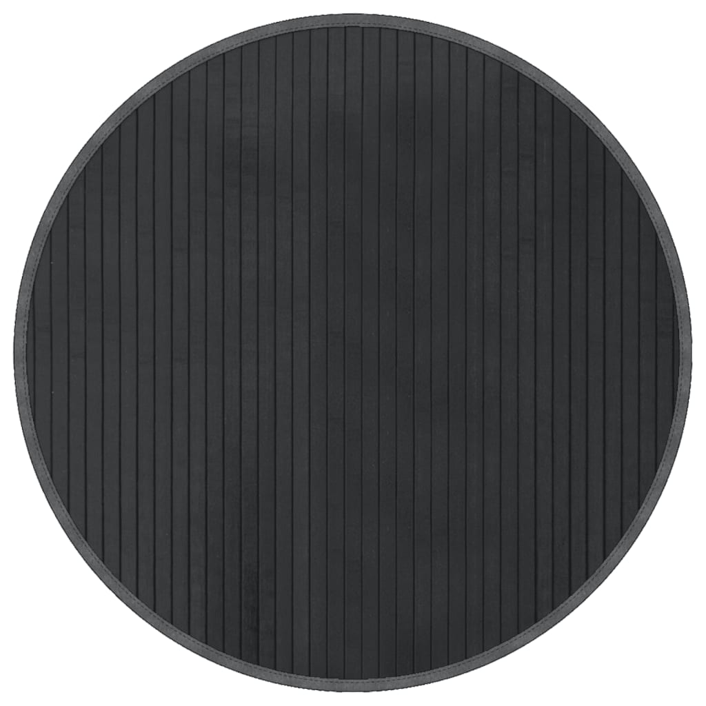 Tappeto Rotondo Grigio 60 cm in Bambù