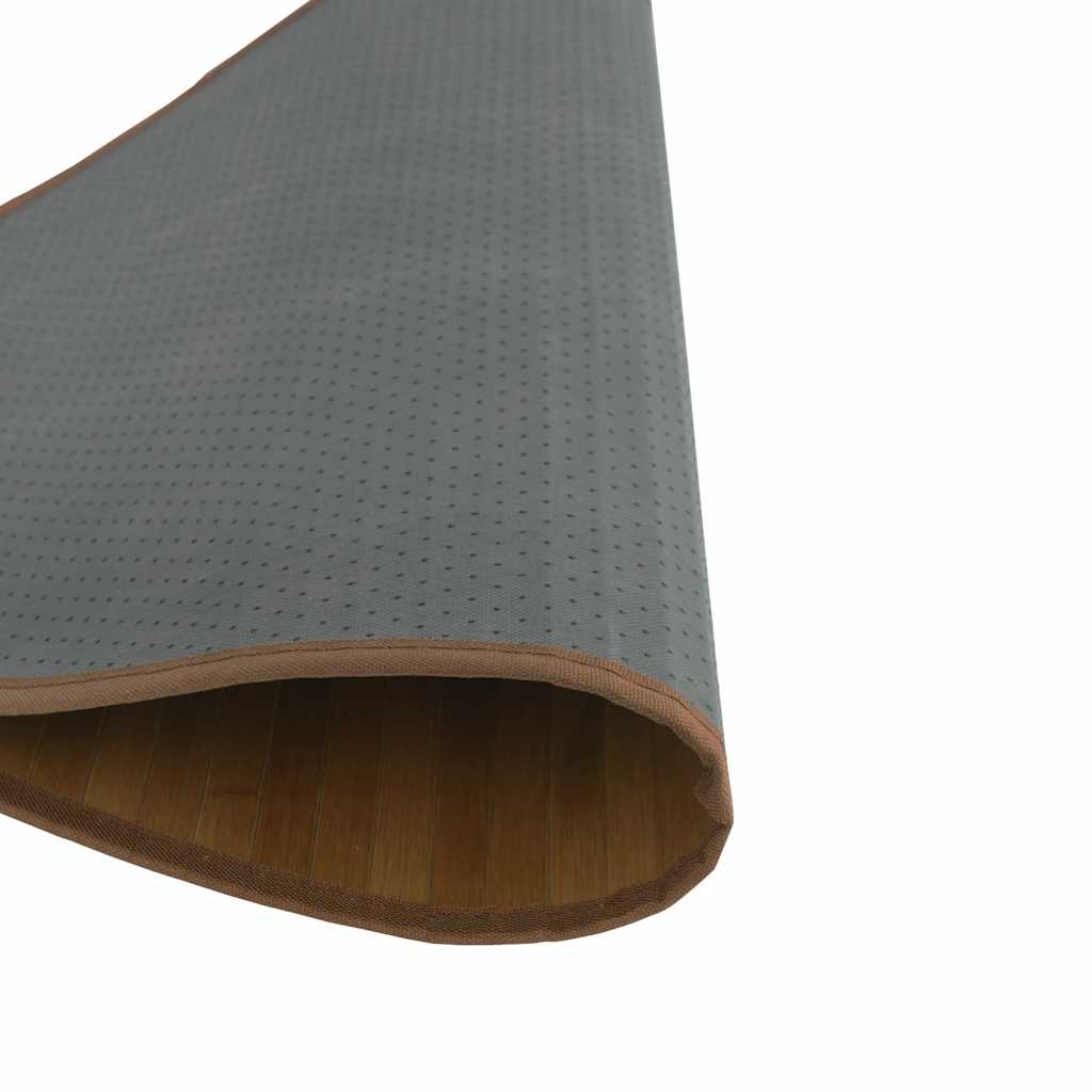 Tappeto Rotondo Marrone 80 cm in Bambù