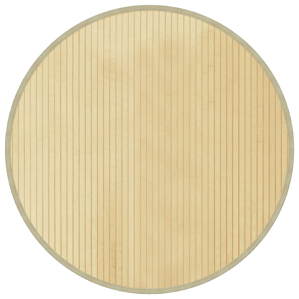 Tappeto Rotondo Naturale Chiaro 80 cm in Bambù