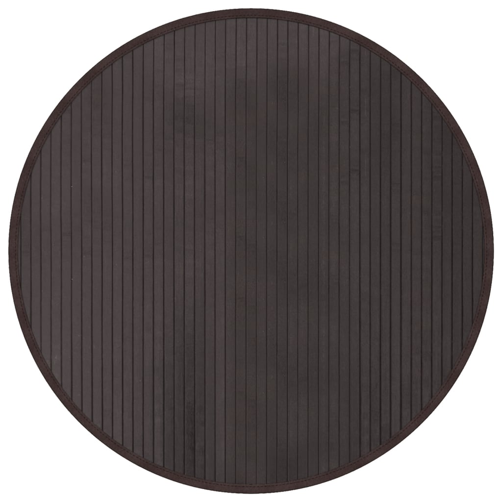 Tappeto Rotondo Marrone Scuro 80 cm in Bambù