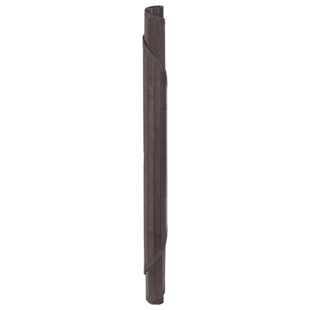 Tappeto Rotondo Marrone Scuro 80 cm in Bambù