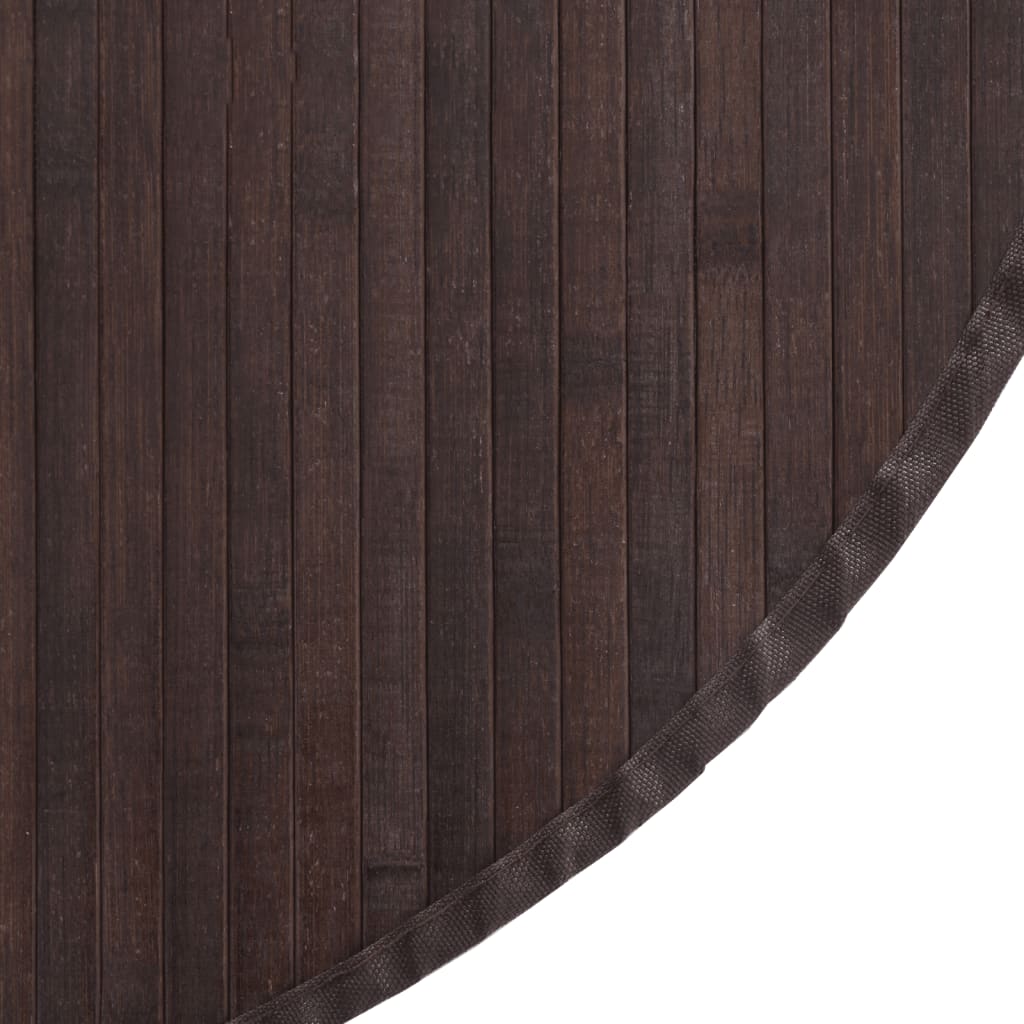 Tappeto Rotondo Marrone Scuro 80 cm in Bambù