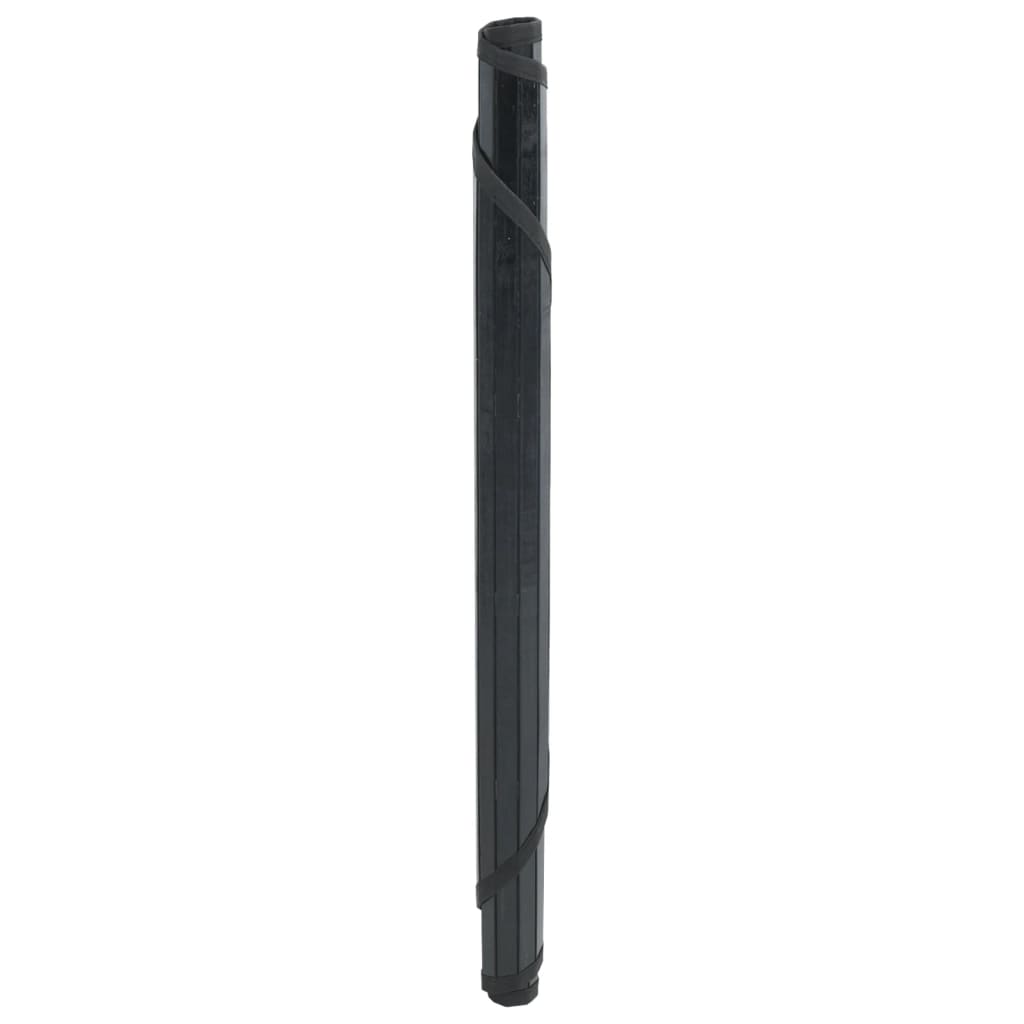 Tappeto Rotondo Nero 100 cm in Bambù