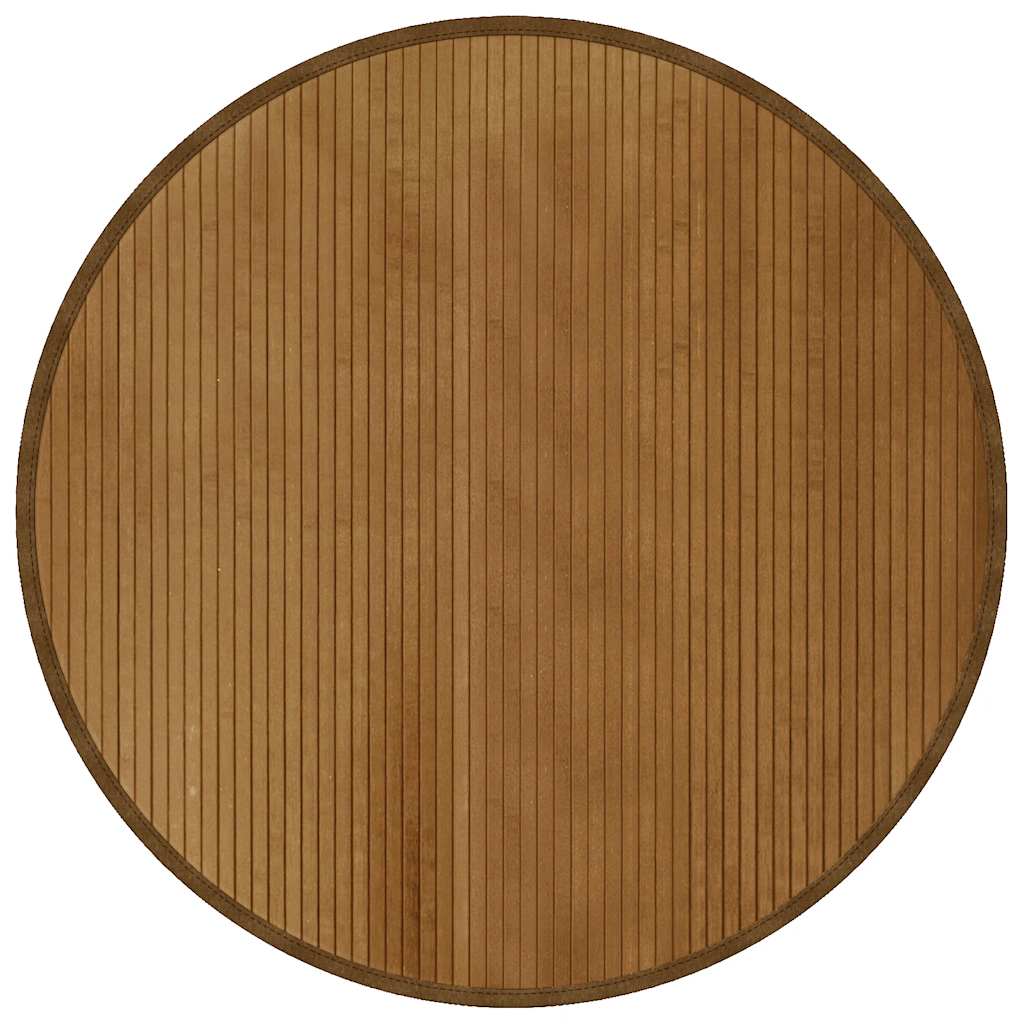 Tappeto Rotondo Marrone 100 cm in Bambù