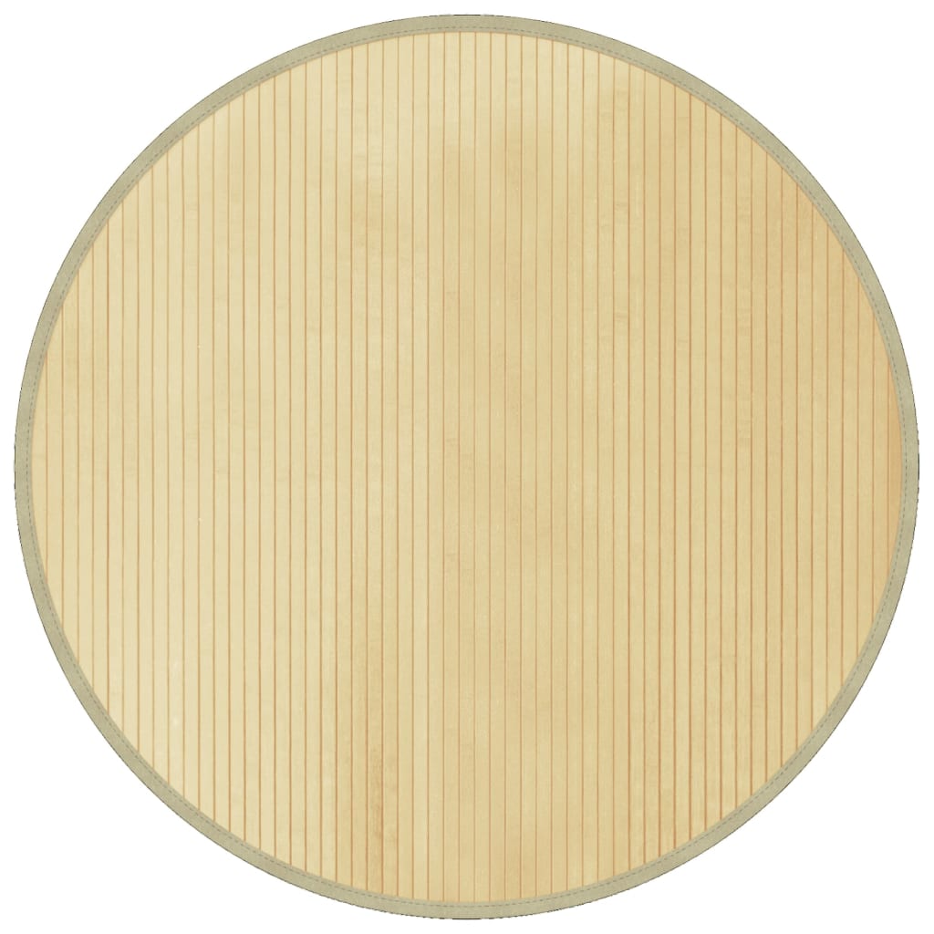 Tappeto Rotondo Naturale Chiaro 100 cm in Bambù