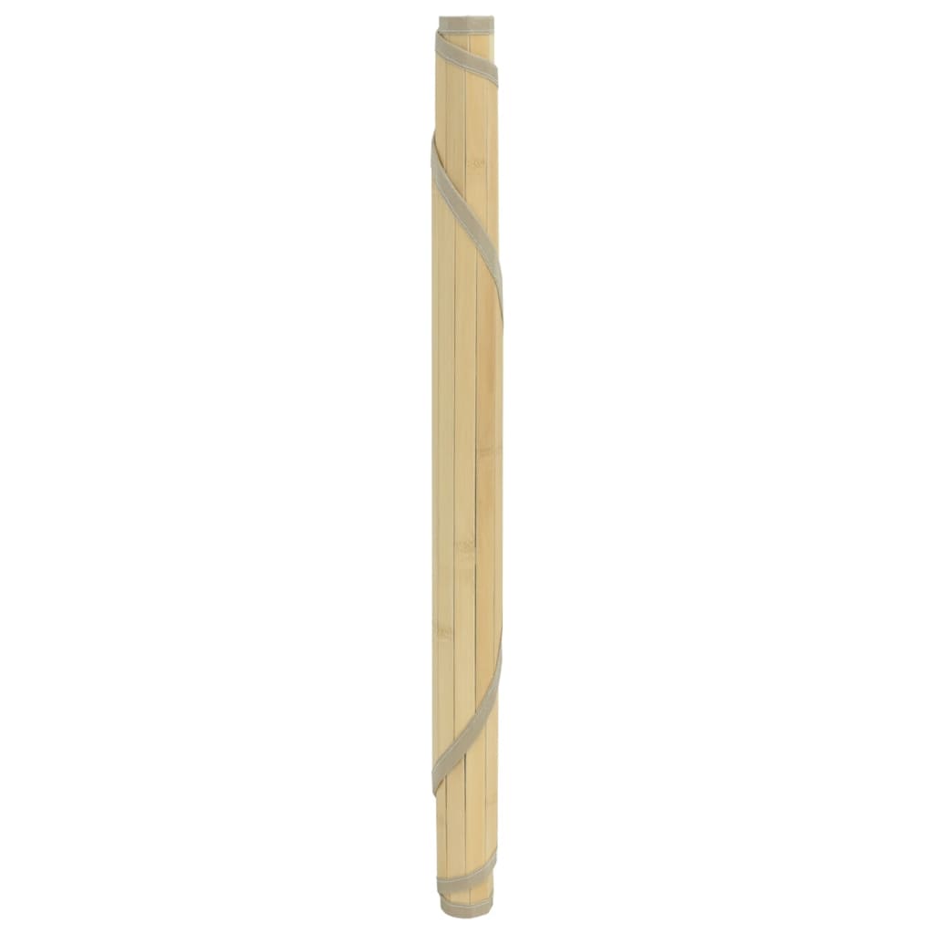 Tappeto Rotondo Naturale Chiaro 100 cm in Bambù