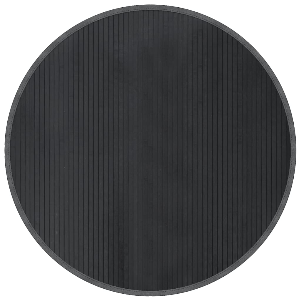 Tappeto Rotondo Grigio 100 cm in Bambù