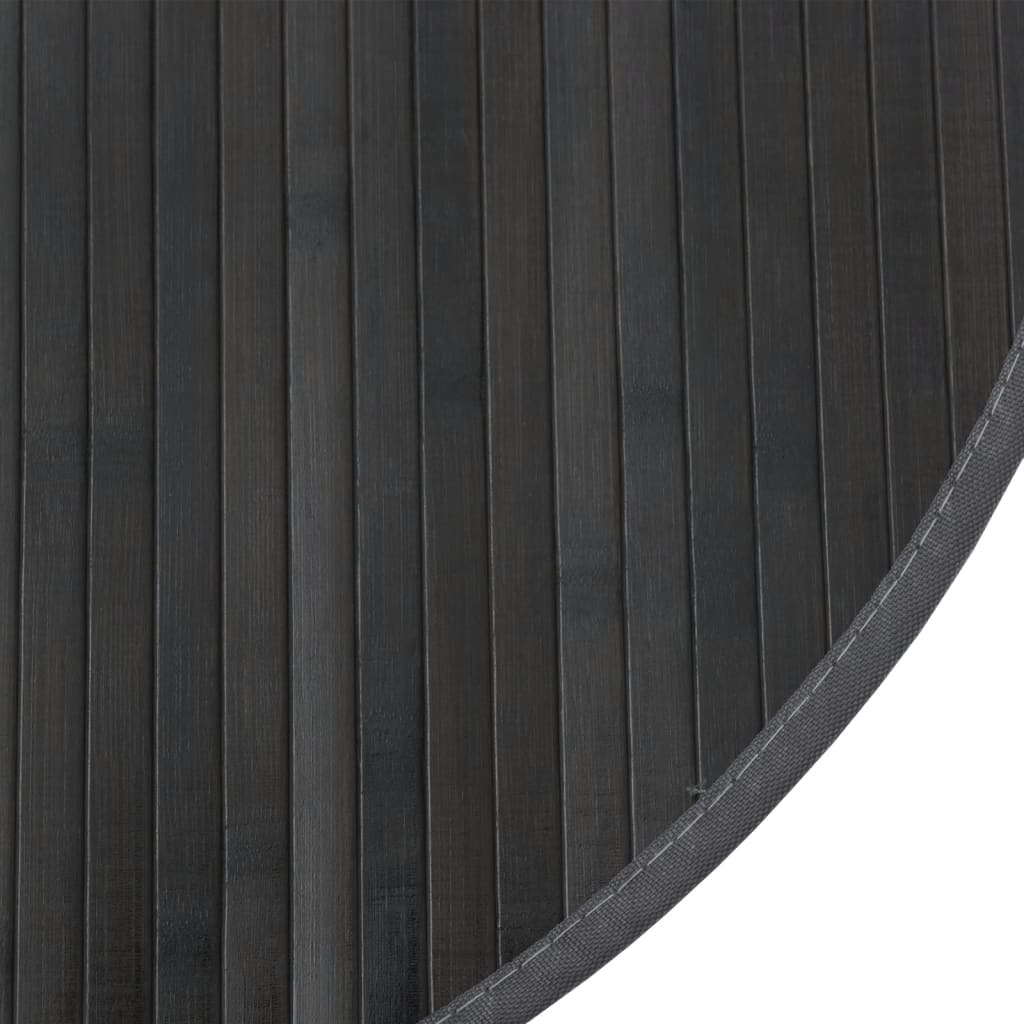 Tappeto Rotondo Grigio 100 cm in Bambù