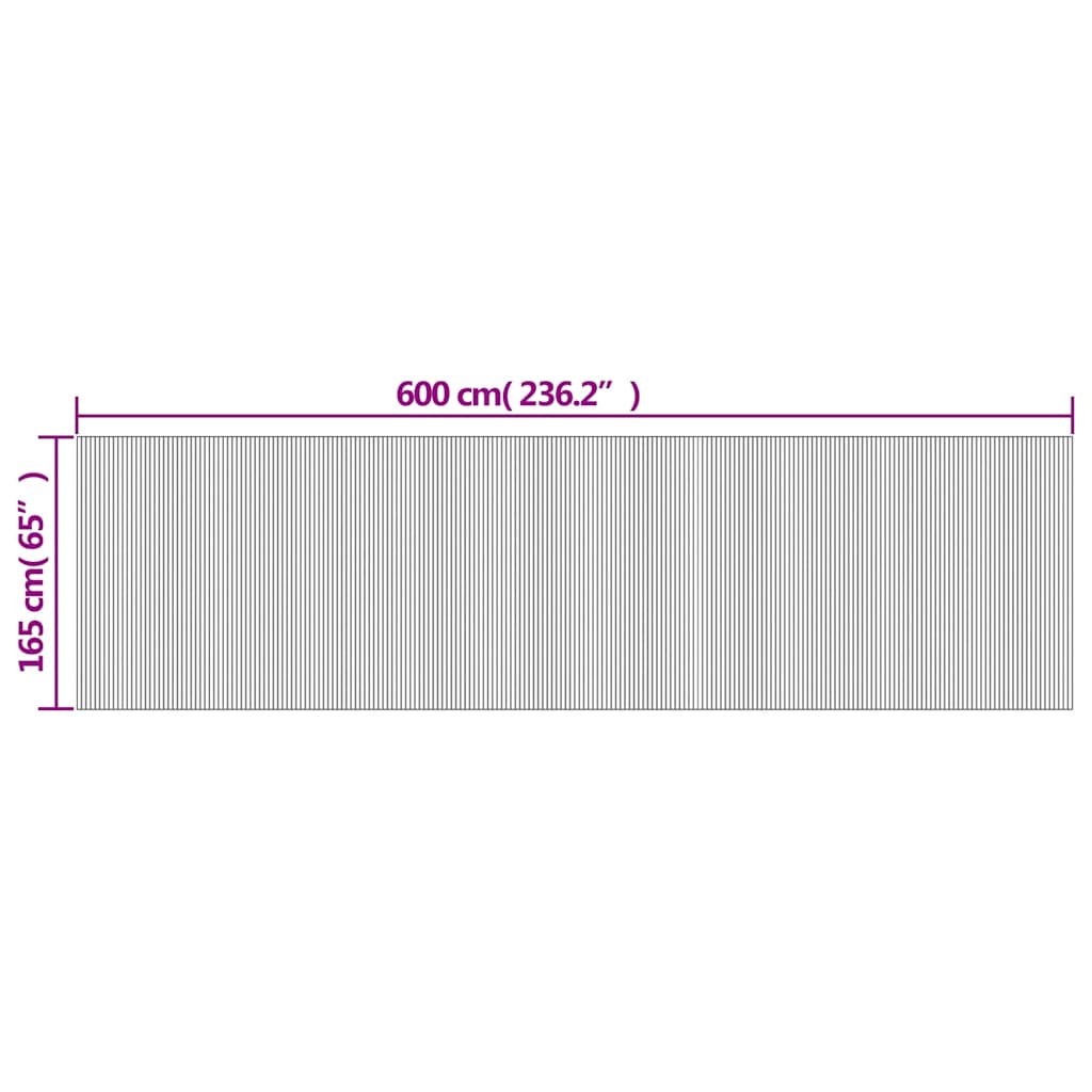 Divisorio Ambienti Marrone Larghezza 600 cm Altezza 165 cm in Bambù