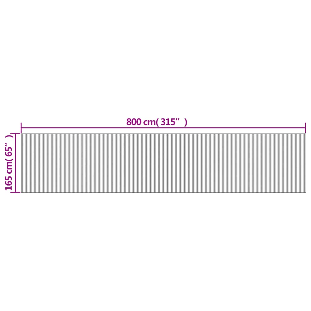 Divisorio Ambienti Grigio Larghezza 800 cm Altezza 165 cm in Bambù