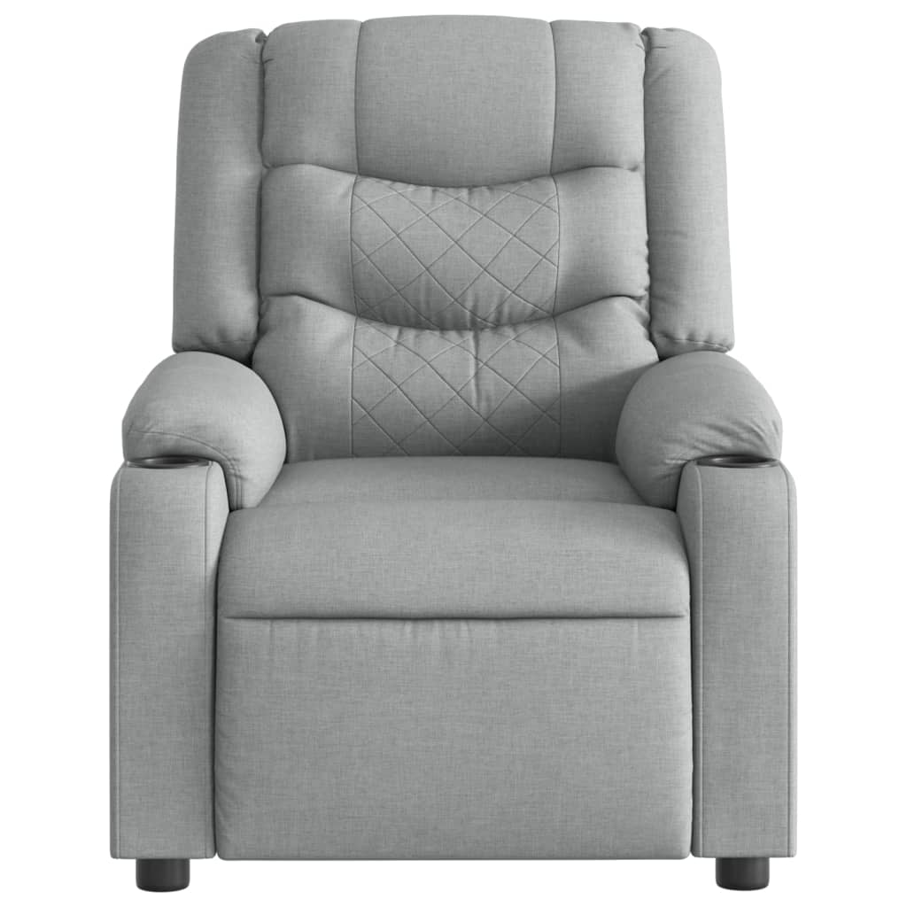 Poltrona Reclinabile in Tessuto Grigio Chiaro