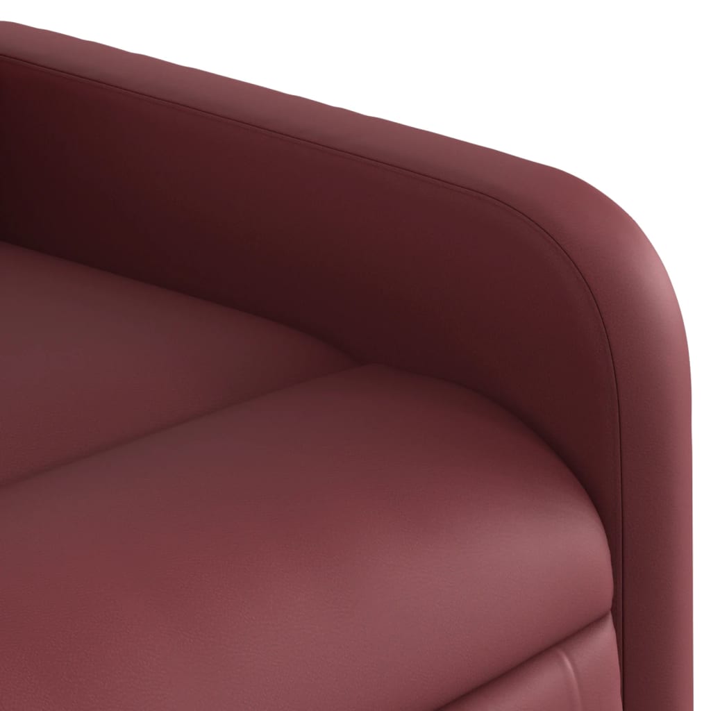 Poltrona Massaggiante Reclinabile Rosso vino in Similpelle