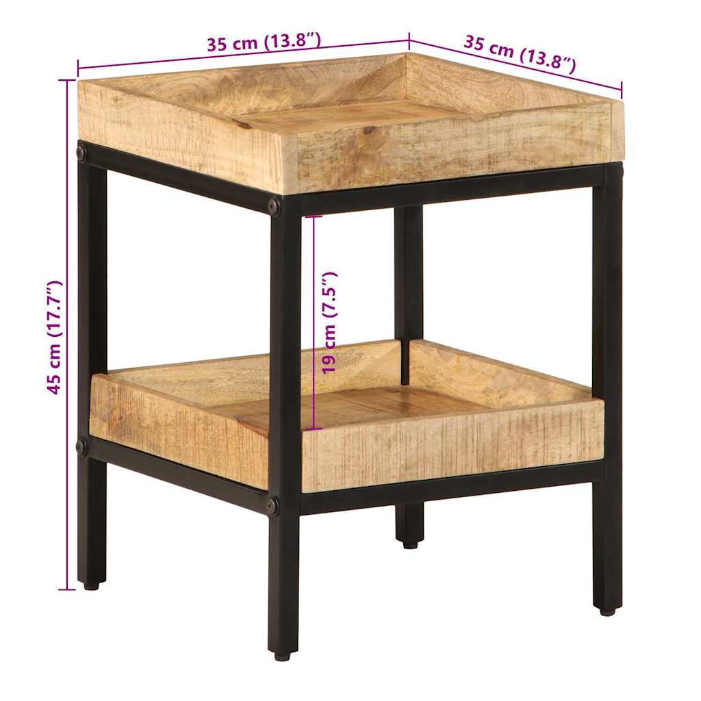 Tavolo laterale Marrone 35 x 35 x 45 cm Legno di mango massello