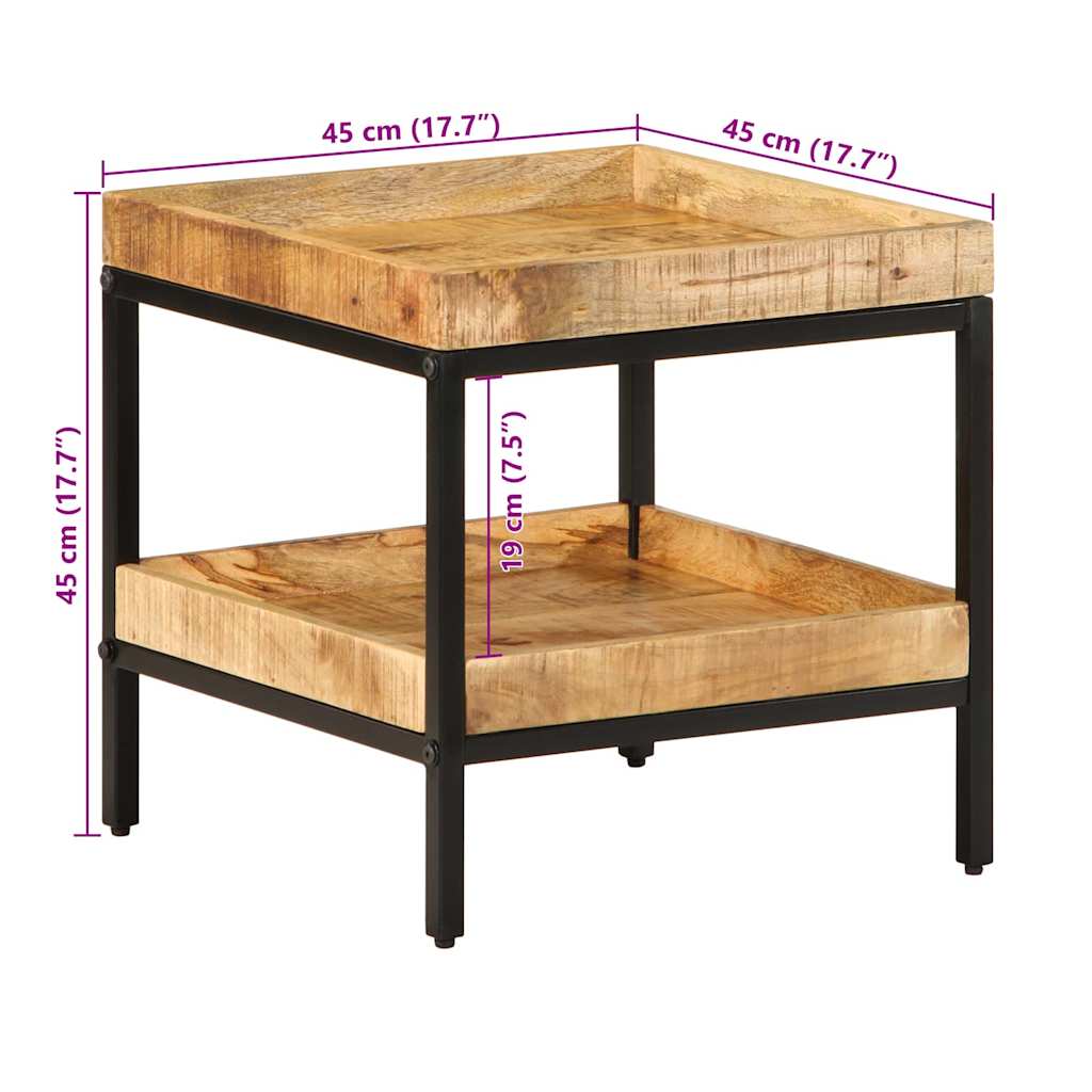 Tavolo laterale Marrone 45 x 45 x 45 cm Legno di mango massello