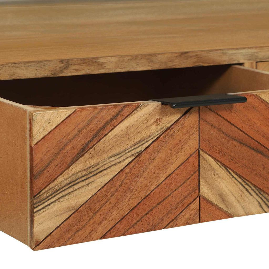 Mobile TV Marrone 100 x 35 x 50 cm Legno di Acacia Massello