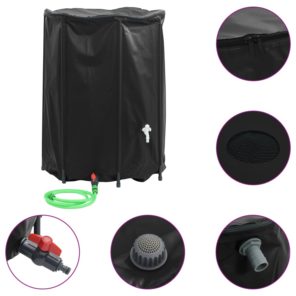 Serbatoio Acqua con Rubinetto Pieghevole 1350 L in PVC