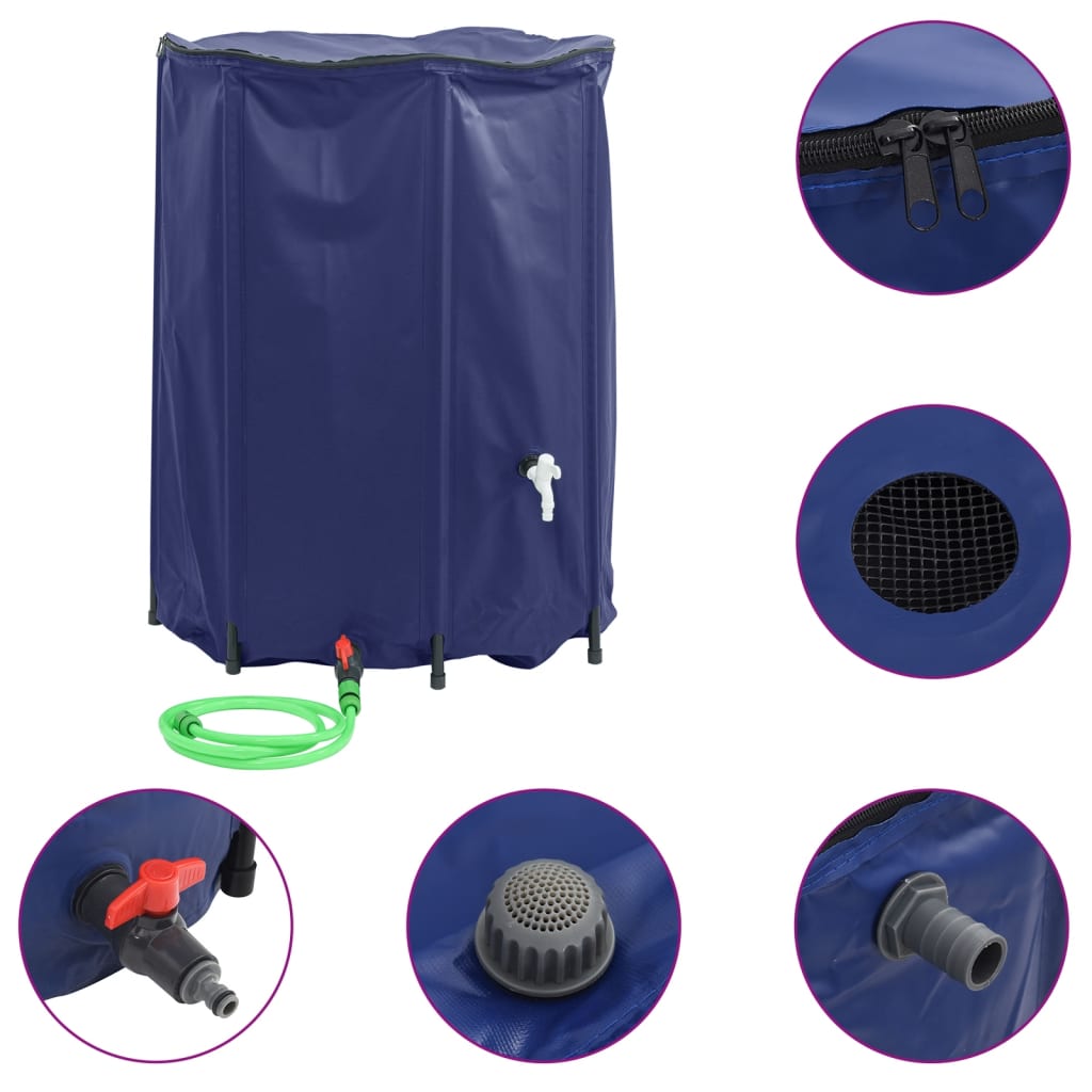 Serbatoio Acqua con Rubinetto Pieghevole 1350 L in PVC