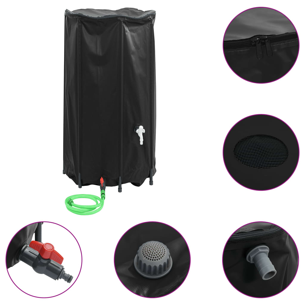 Serbatoio Acqua con Rubinetto Pieghevole 380 L in PVC