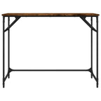 Scrivania Fumo 100x45x76cm Legno e Acciaio Verniciato a Polvere