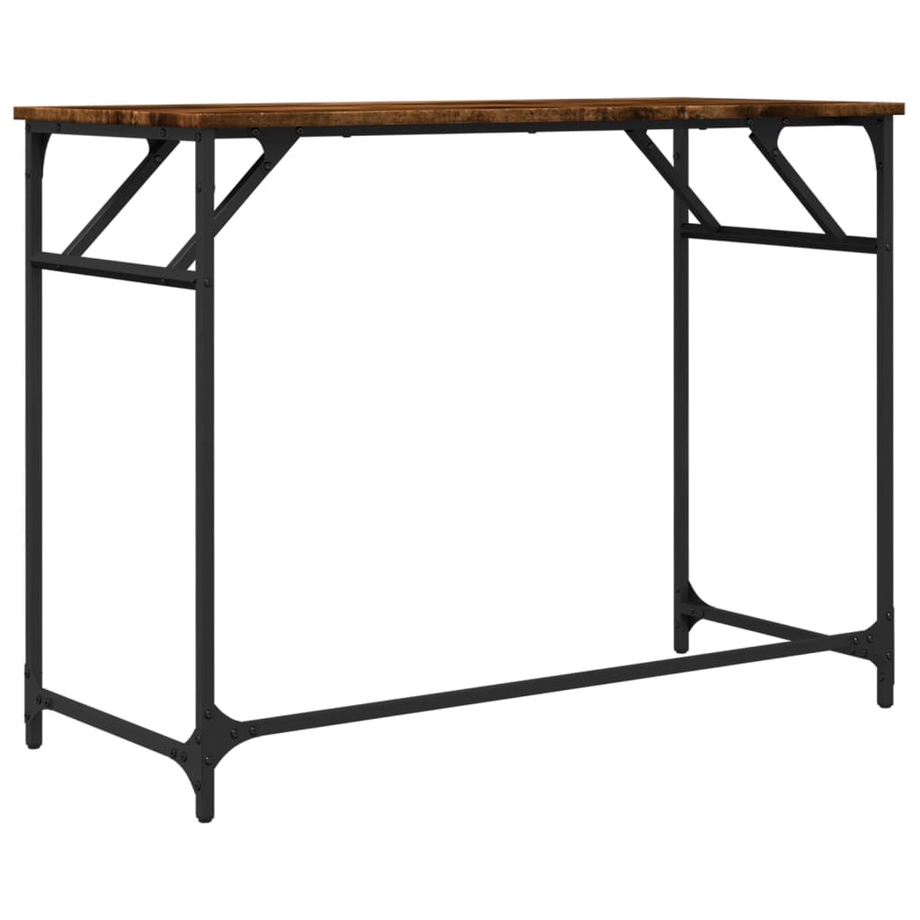 Scrivania Fumo 100x45x76cm Legno e Acciaio Verniciato a Polvere