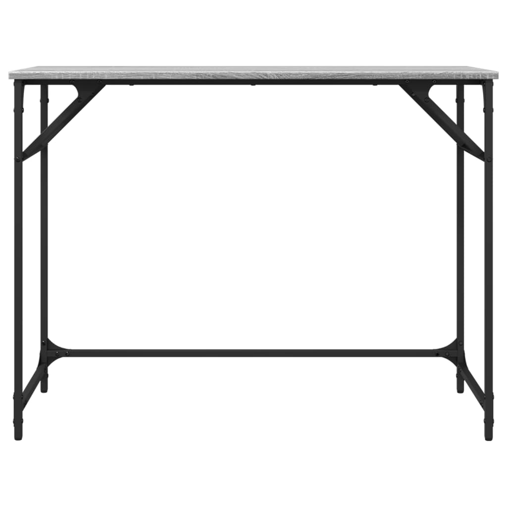 Scrivania Grigio Sonoma 100x45x76cm Legno e Acciaio a Polvere