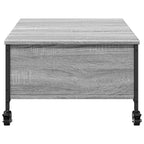 Tavolino con Ruote Grigio Sonoma 91x55x34 cm Legno Multistrato