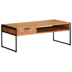 Tavolino da Salotto 110x55x40 cm in Legno Massello di Acacia