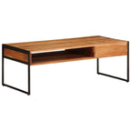 Tavolino da Salotto 110x55x40 cm in Legno Massello di Acacia
