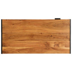 Tavolino da Salotto 110x55x40 cm in Legno Massello di Acacia